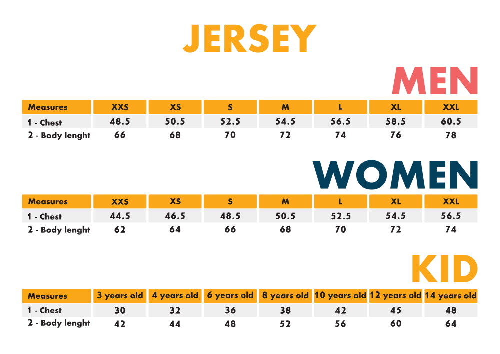 jersey sizes